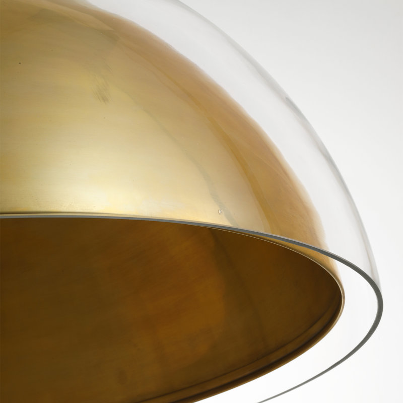 Lusi 1 - Light LED Flush Mount, Hand-Rubbed Antique Brass, Clear/Hand-Rubbed Antique Brass