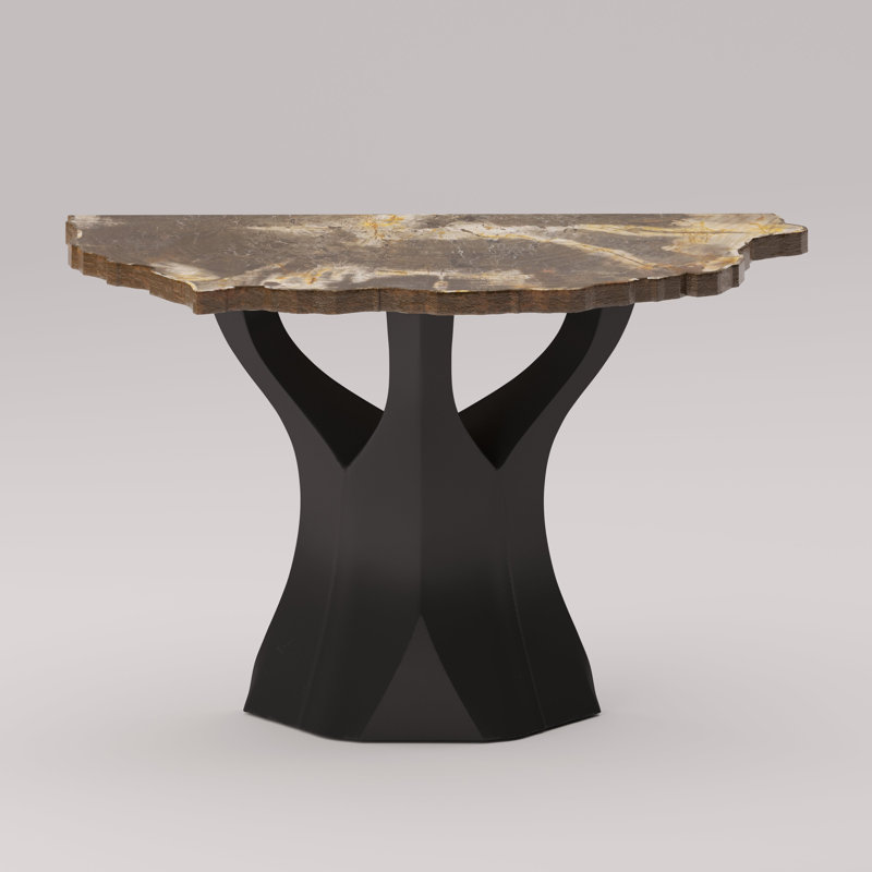 Arboresce Live-Edge Petrified Wood Console Table