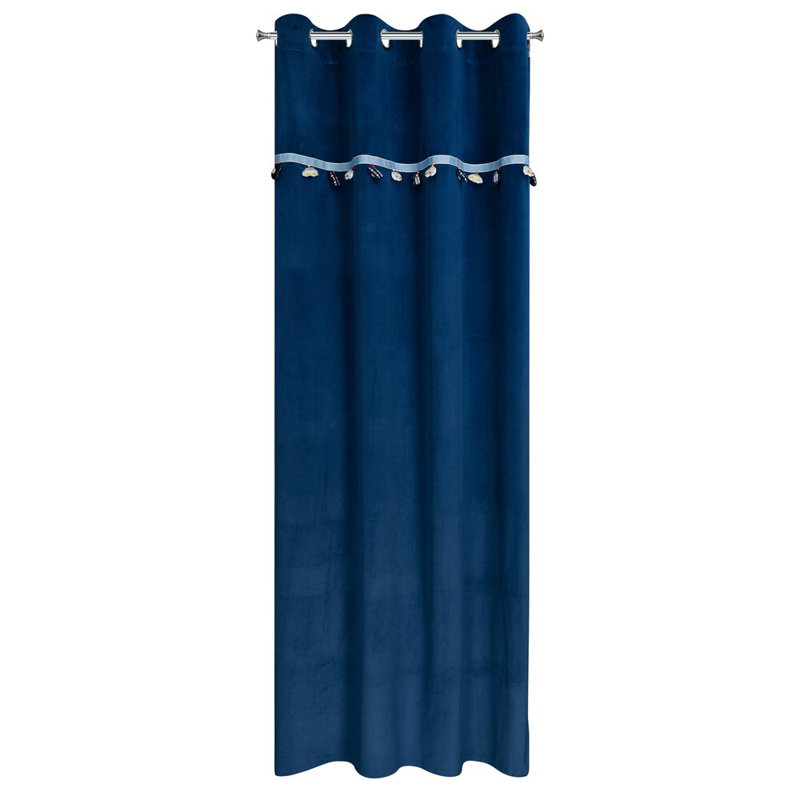 Car Semi Sheer Curtain Single Panel, Dark blue