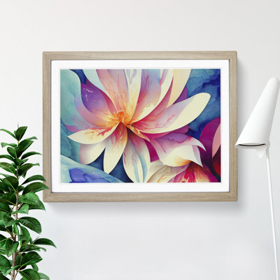 Intense Watercolour Flowers Abstract - Framed Print
