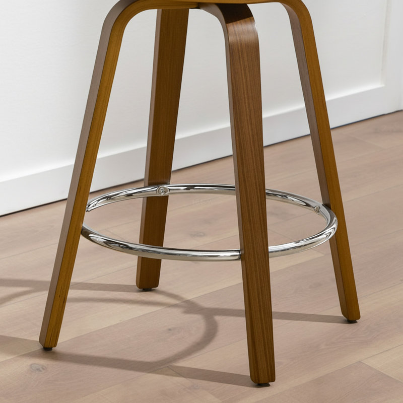 Modern Upholstered Swivel Counter Height Bar Stool, Orange