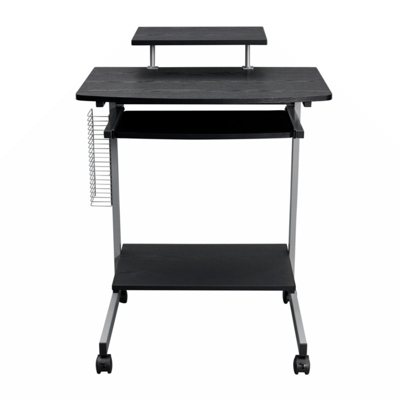 Bureau d'ordinateur rectangulaire avec huche Hurrem, Espresso