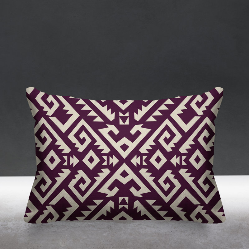 Coussin intérieur / extérieur Chitto Southwestern, Mauve