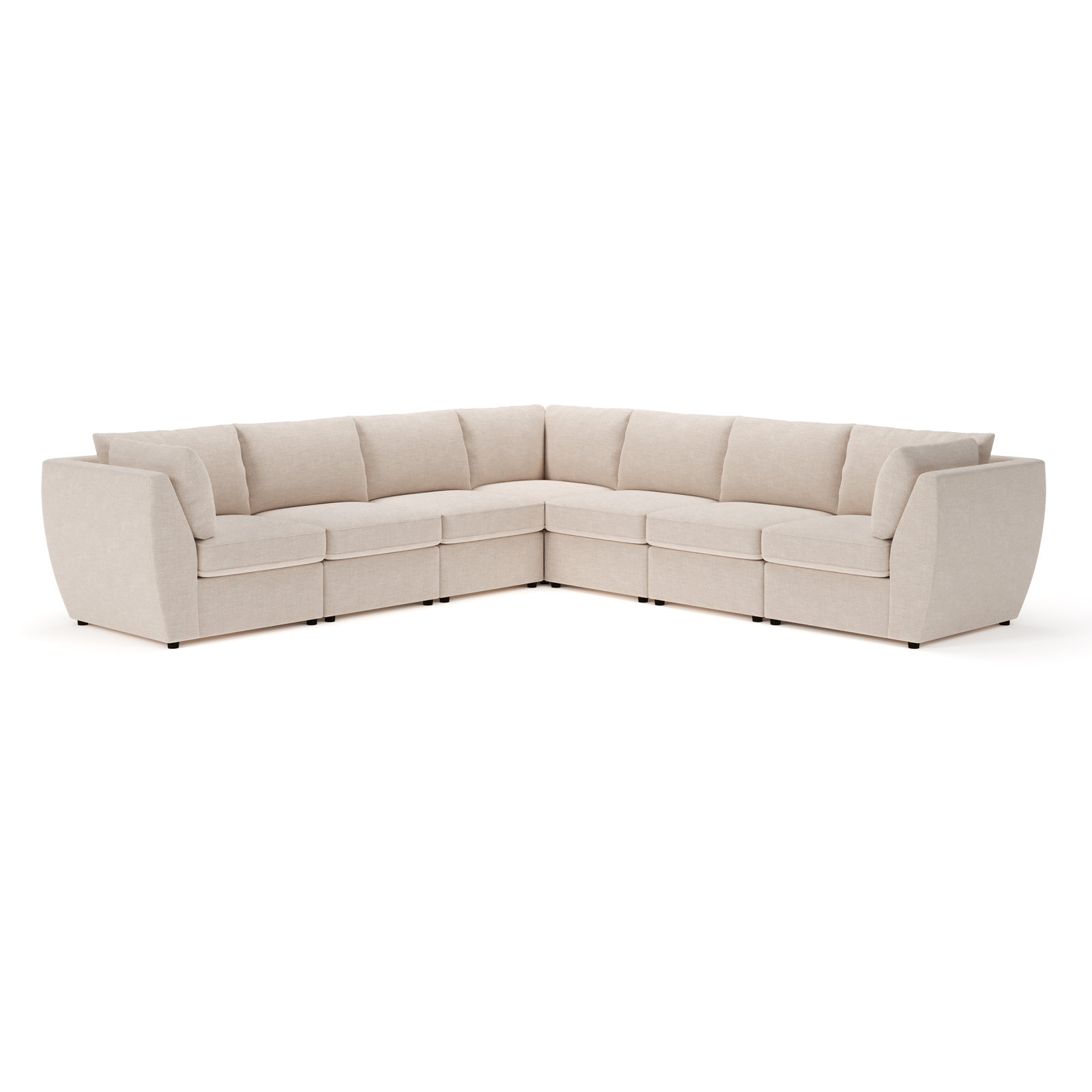 Caldwell 7-Piece Modular Upholstered Sectional, Lena Sand