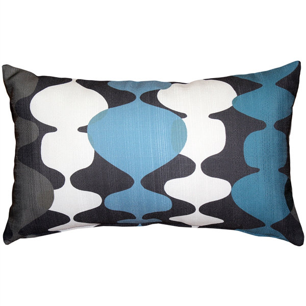 Coussin intérieur / extérieur Lava Lamp, Gris anthracite / bleu