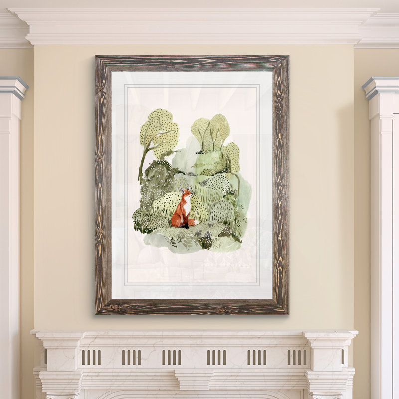 « fox glen i », reproduction d’image sur papier, Encadré imprimé espresso, H 28 po x l 38 po x 1,25 po