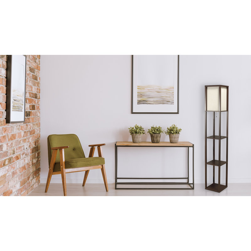 Lampe sur pied colonne 65 "Tobin, Brun