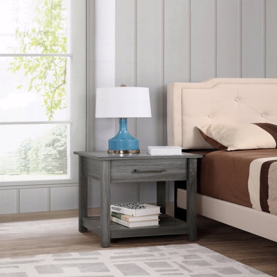 Chic In Grey Contemporary Nightstand
