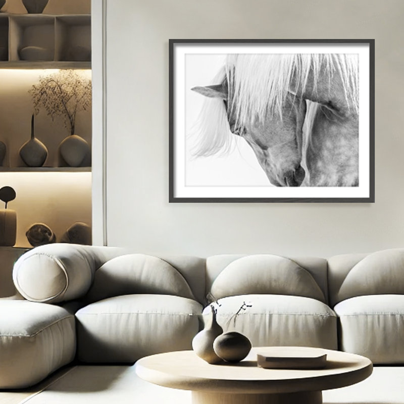 Nature Inspired Halflinger Portrait by  - Picture Frame Photograph on Paper, 24" H x 36" W x 1.125" D, Black