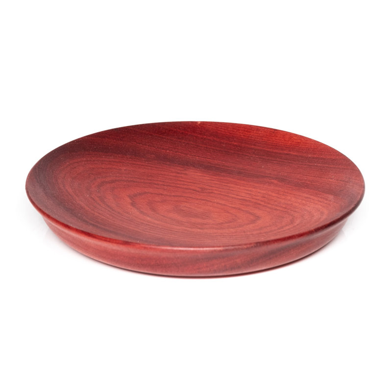 Assiette ronde classique en bois de camouflage épais - ensemble régulier de: 4
