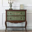 Commode décorative rétro en bois patiné vert