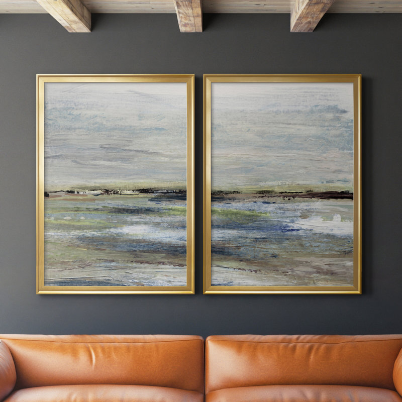 Wetlands I - 2 pièces, H 26,5 po x l 73 po x P 1,5 po, Or