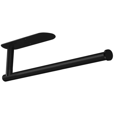 Wall Mount Kitchen Paper Towel Holder Rolls Bulk-Self-Adhesive Under Cabinet In Matte Black
