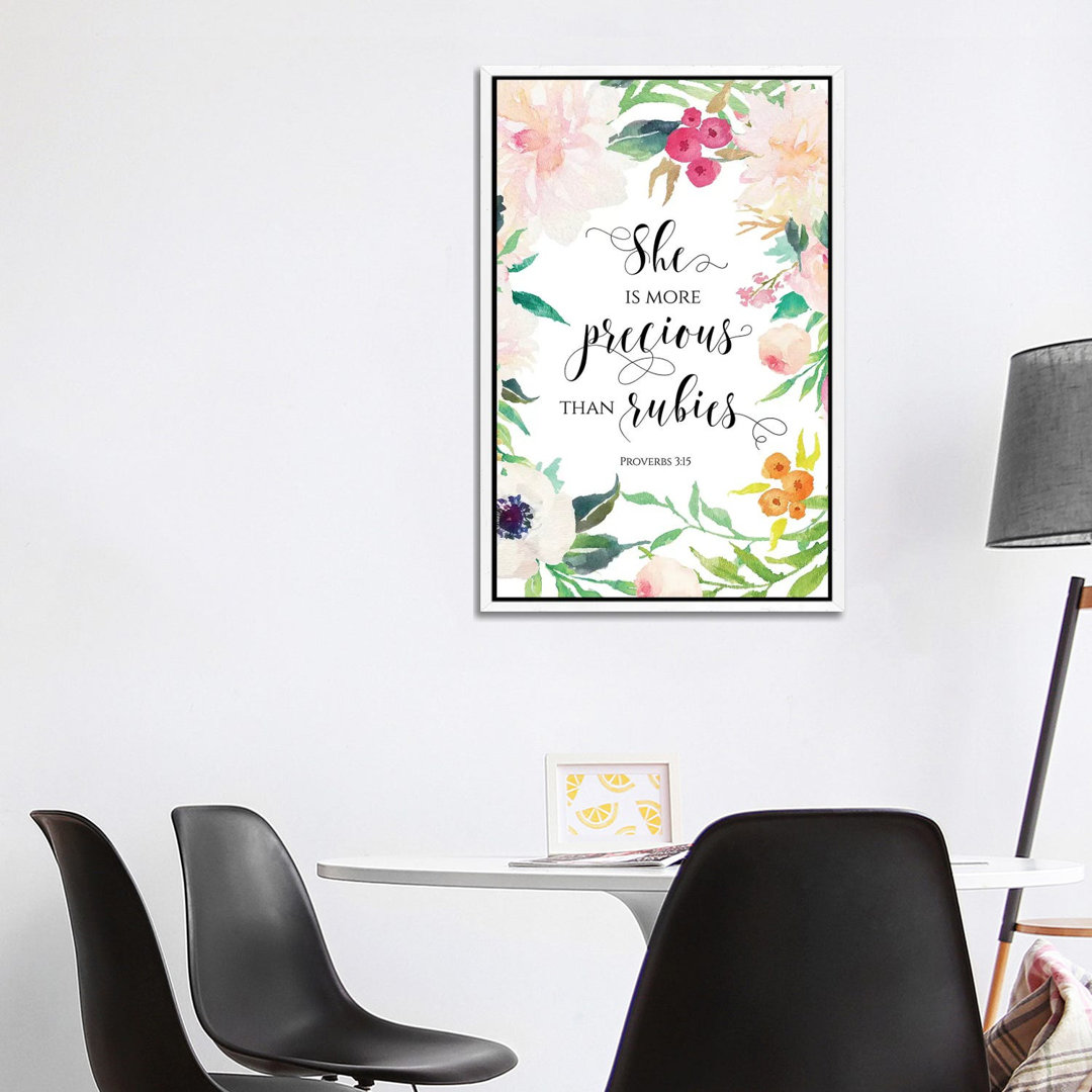 She Is More Precious Than Rubies - Proverbs 3:15 - Painting on Canvas