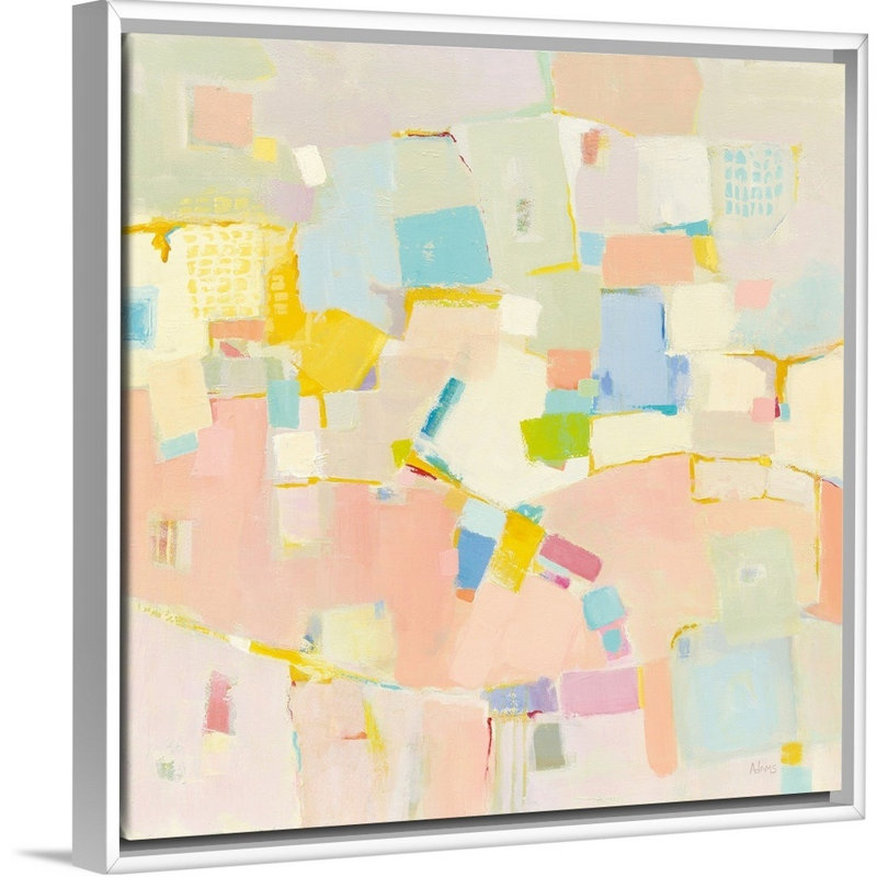 «Block Party», reproduction d'art sur toile, Cadre flottant blanc, H 38 po x l 38 po x P 1,75 po
