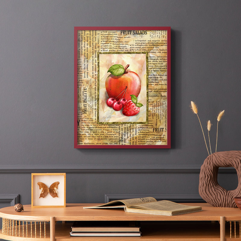 «Mixed Fruit I», reproduction encadrée - bois massif, Rouge, H 10 po x l 8 po