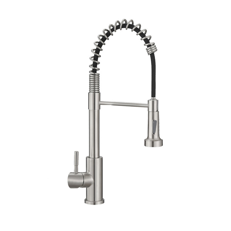 Topcraft Single handle Pull Down Kitchen Faucet, Brushed Nickel