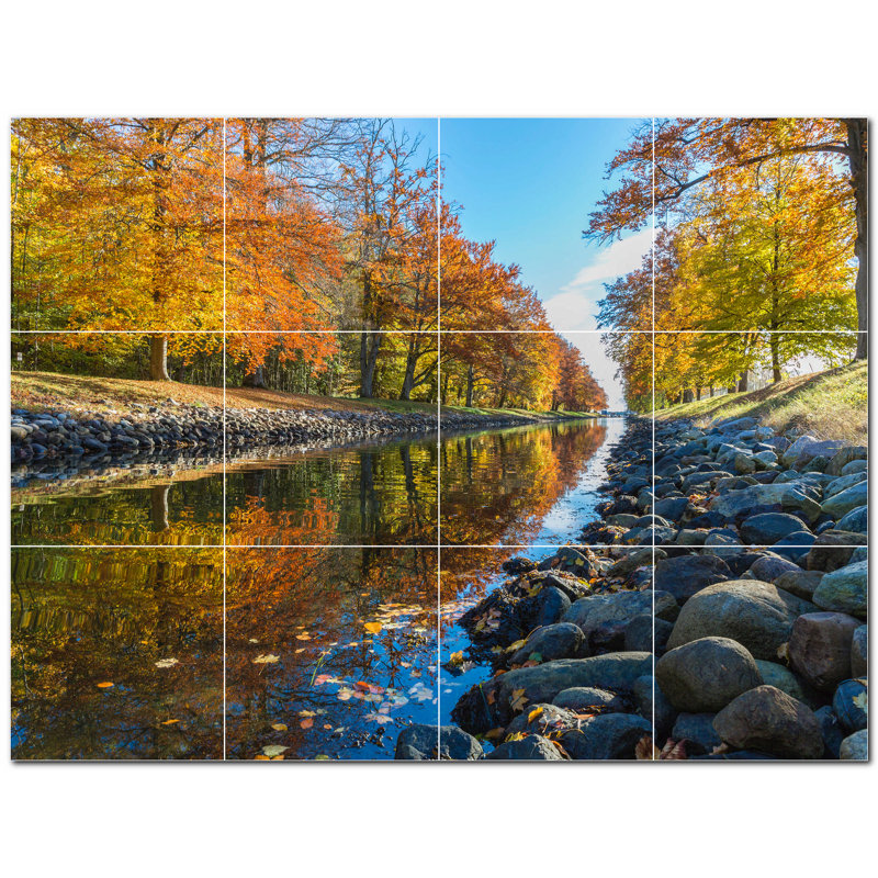 River Photo 6'' x 6'' Satin Ceramic Decorative Mural