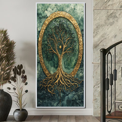 Moniet, un arbre vert de la vie dans les racines célestes - Arbre de vie, art mural