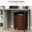 Organisateur de rangement mobile avec tiroir et armoire, support d'imprimante avec roulettes, brun
