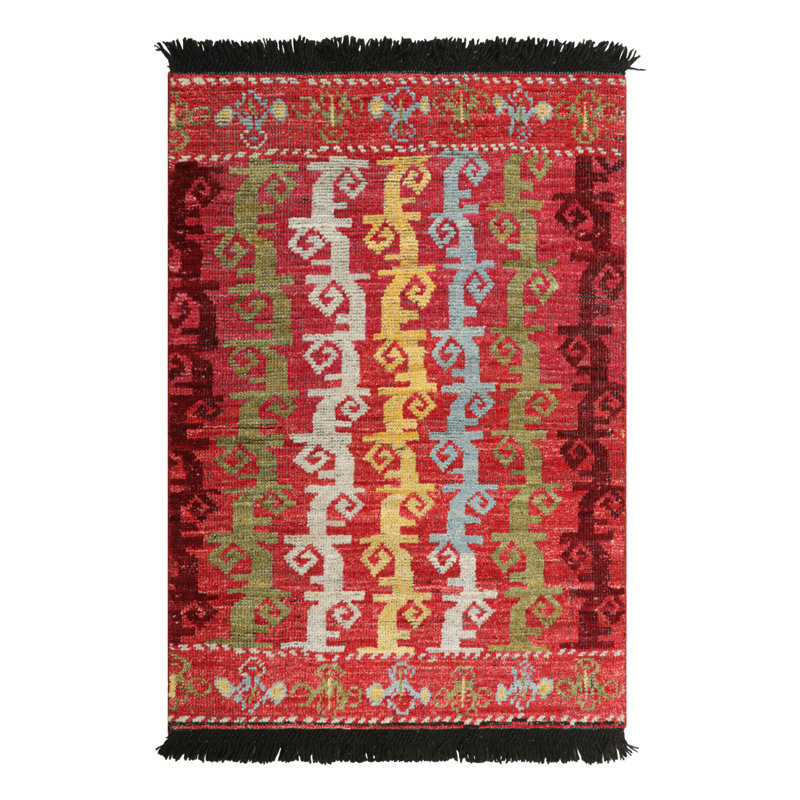 Rug & Kilim's Tribal Rug With Primitivist Geometric Patterns