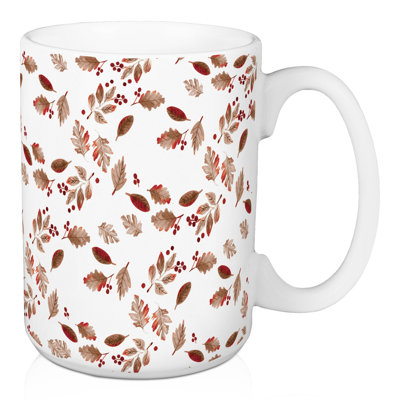 Grande tasse à café brune à motif aquarelle