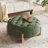 32" Round Tufted Ottoman with Solid Wood Legs-1090407911