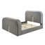 Sherpa gris et grand lit chromé avec DEL, meuble télé, foyer et Bluetooth-260584980