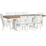 Table de salle à manger à tréteaux extensible Gelinas avec 6 chaises d'appoint et 2 chaises d'hôte