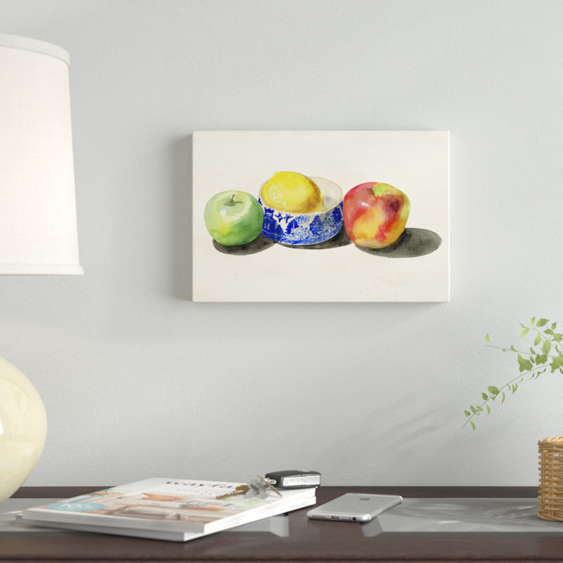Still Life with Apples and Lemon I by Alicia Ludwig - Wrapped Canvas Painting Print, 20cm H x 30cm W, Wrapped Canvas