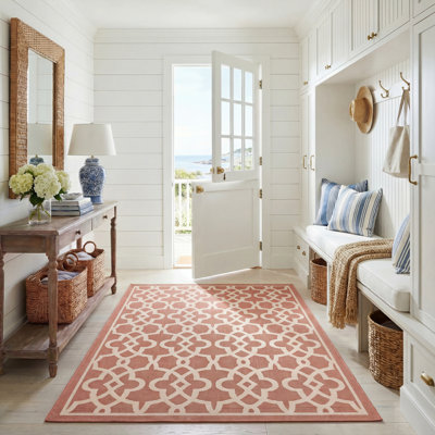 Tapis d'intérieur / extérieur à motif géométrique Herefordshire Performance