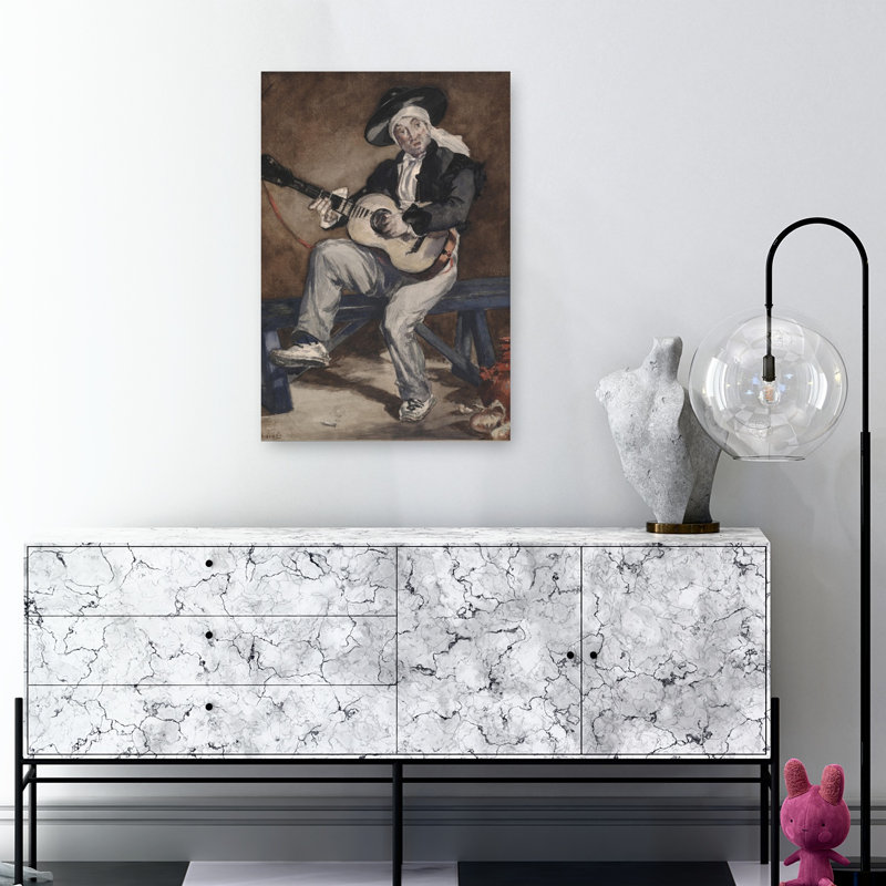 The Spanish Singer, 1861 Impressionist Contemporary Portrait Wall Art Print by Edouard Manet - Wrapped Canvas Print