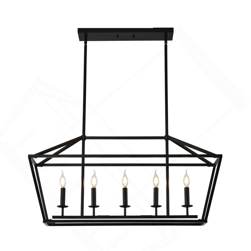 Éclairage d'îlot de cuisine 5 lumières pour ferme