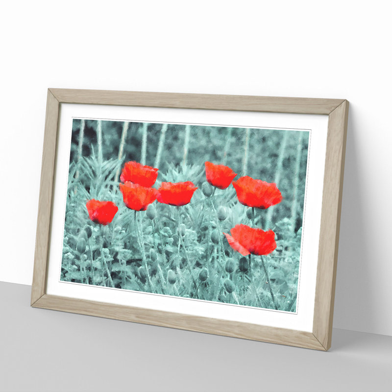 Field of Poppies Vol.4 - Framed Print, Oak Framed, 48cm H x 65cm W x 2cm D