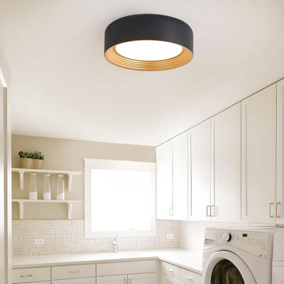 Plafonnier encastré à intensité variable, luminaire à DEL 24 W, éclairage rond 3000K-6500K 5CCT, luminaire moderne 11,81 po pour salle de lavage