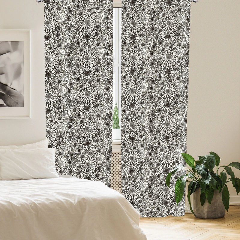 Paire de rideaux semi-transparents avec passe-tringle Dahlia, l 28 po x L 63 po