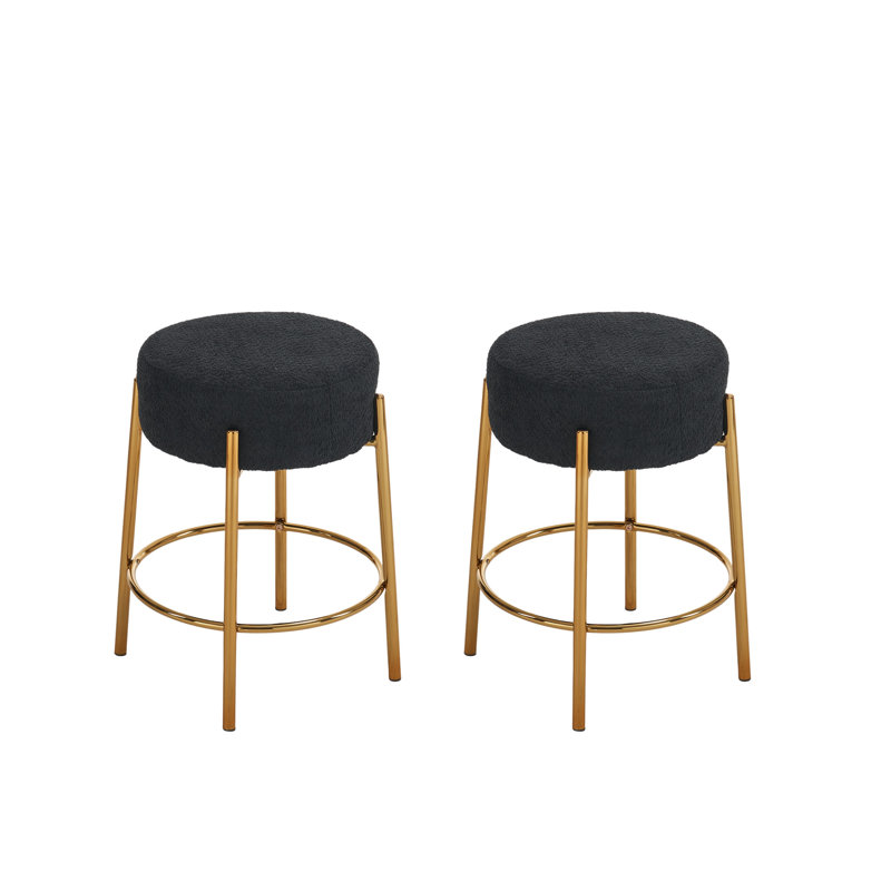 Tabouret de comptoir 23,81 po Kyion, Noir
