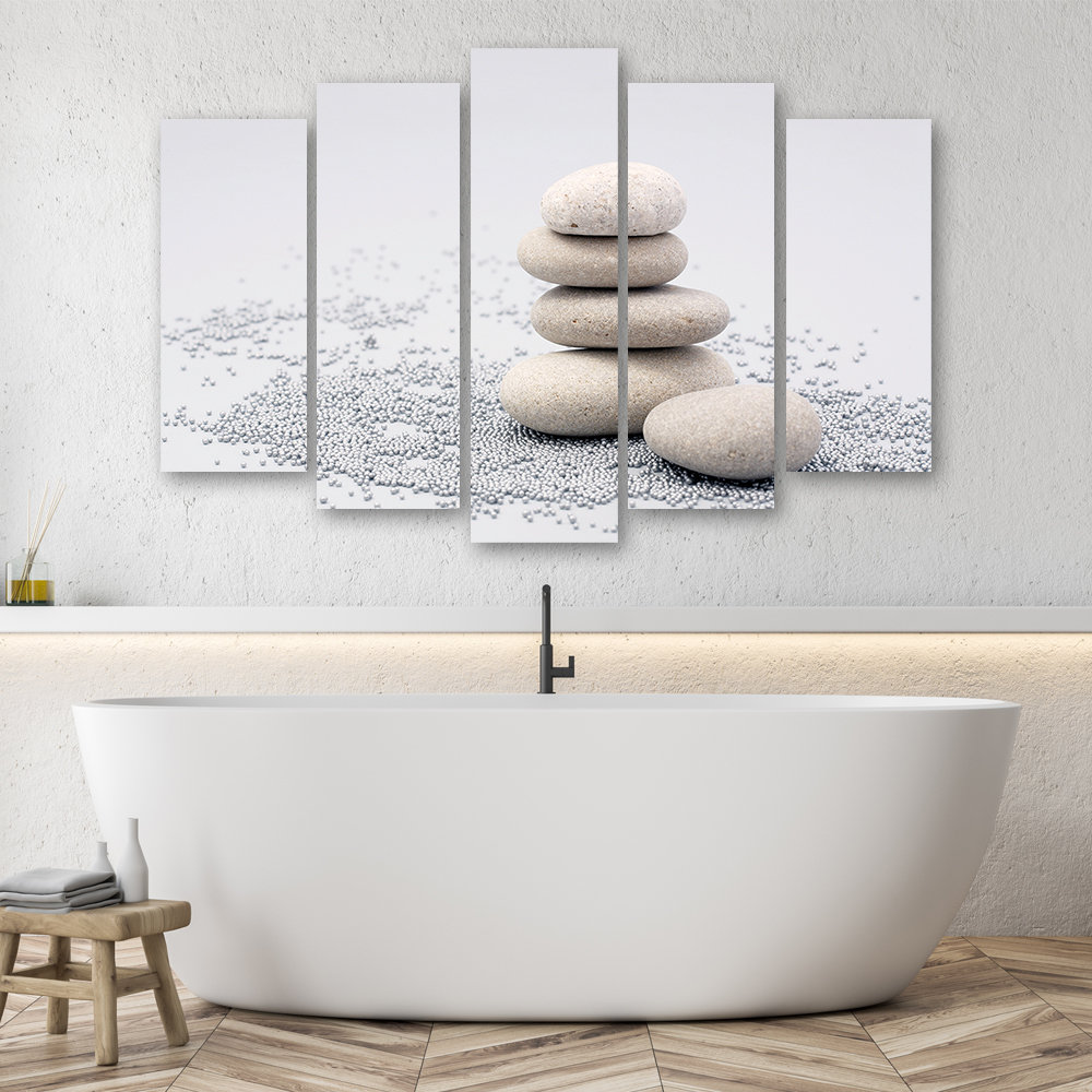 Leinwandbild Beige Zen Stones