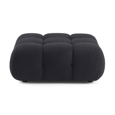 Cicerone Black Vegan Shearling Modular Ottoman