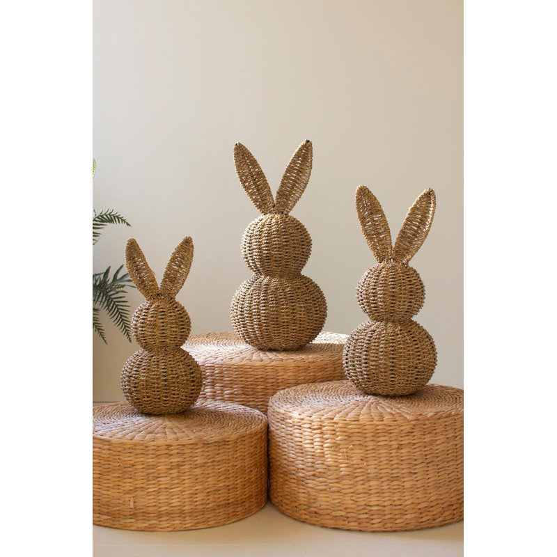 Ensemble de 3 lapins de Pâques décoratifs Kalalou H 22 po
