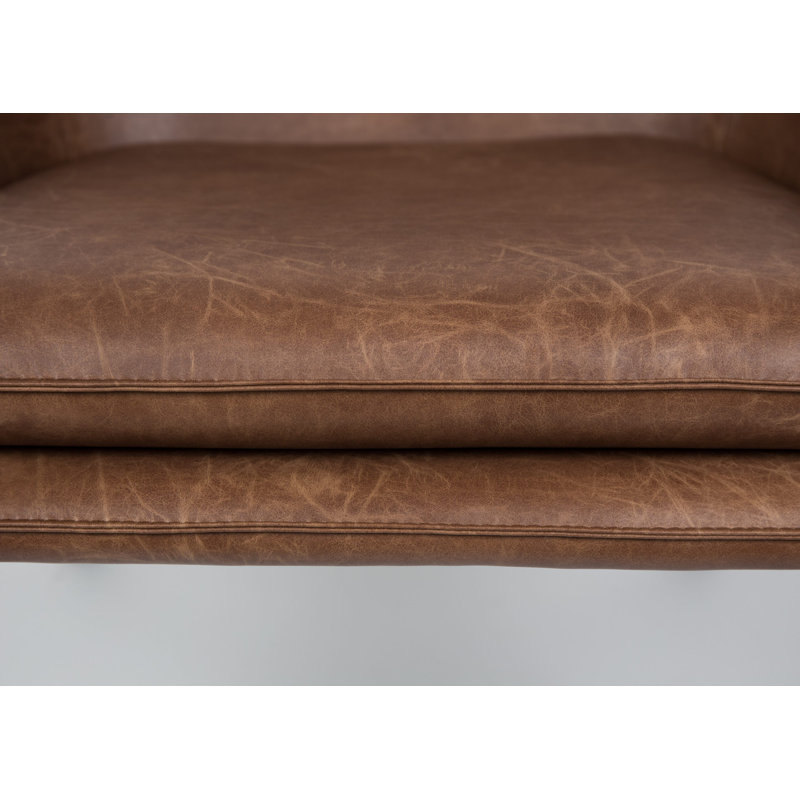 Bon Lounge Chair, Brown Faux Leather