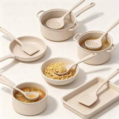 Kitchen Utensils Set, Silicone Non Toxic Cooking Utensils, 6 Pcs Heat Resistant Kitchen Gadgets Set for Nonstick Cookware, Food Grade Silicone with Sturdy Handles, Easy to Clean and Dishwasher Safe