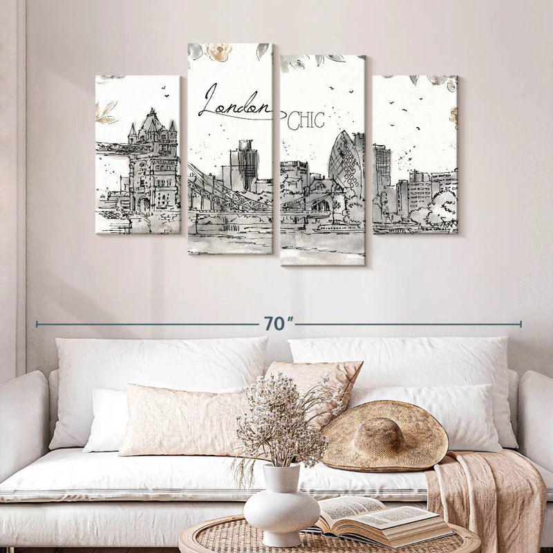 Tergel Skyline Sketches IV, 32" H x 52" W