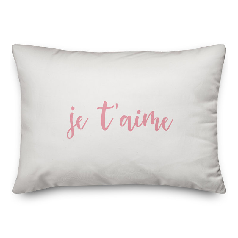  Coussin Je T'aime, Rose / blanc