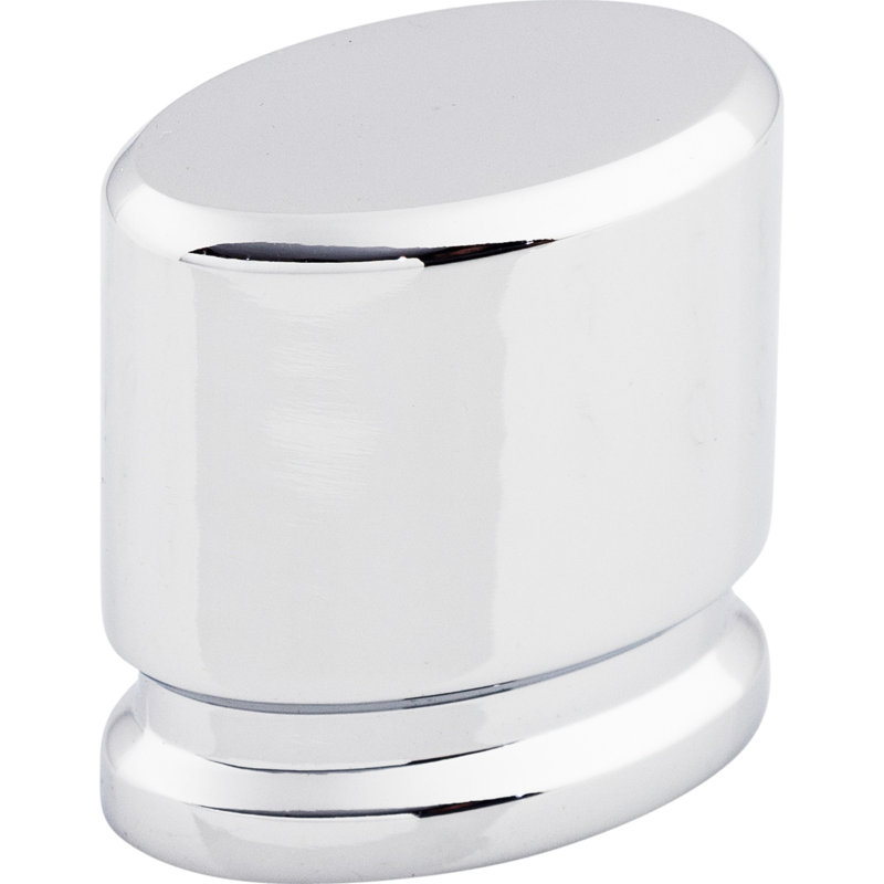 Oval 1 1/8" Length Oval Knob, Polished Chrome