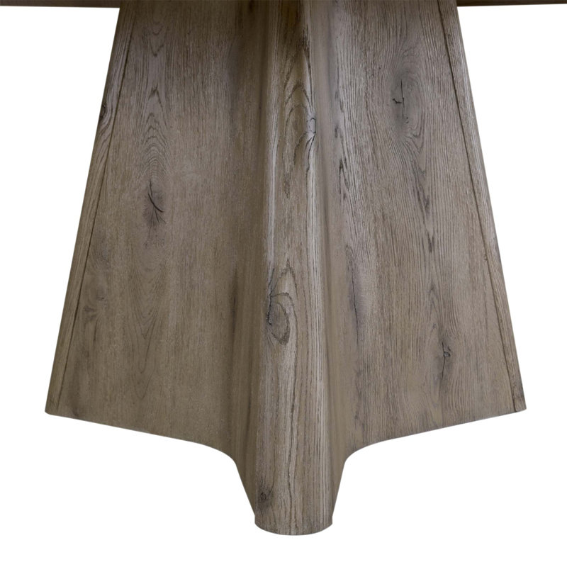 Table ronde de hauteur standard avec placage en chêne noueux anglais, parfaite pour les rassemblements confortables et l'esthétique naturelle. (Table seulement)