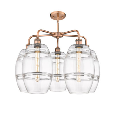 Dundrod 5 - Light Steel Dimmable Round / Oval Chandelier