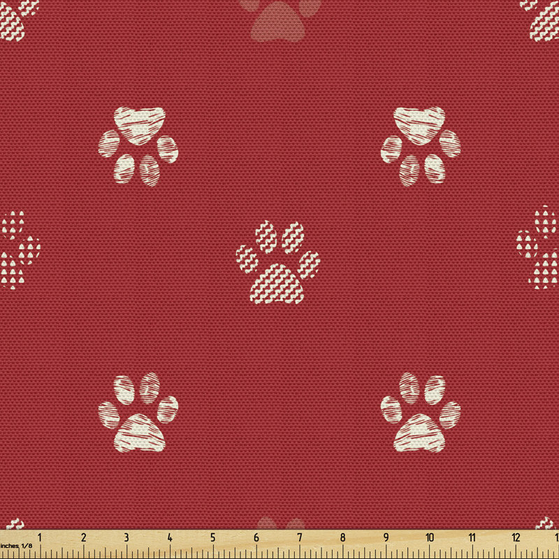 Tissu avec empreintes de pattes, l 36 po x L 58 po