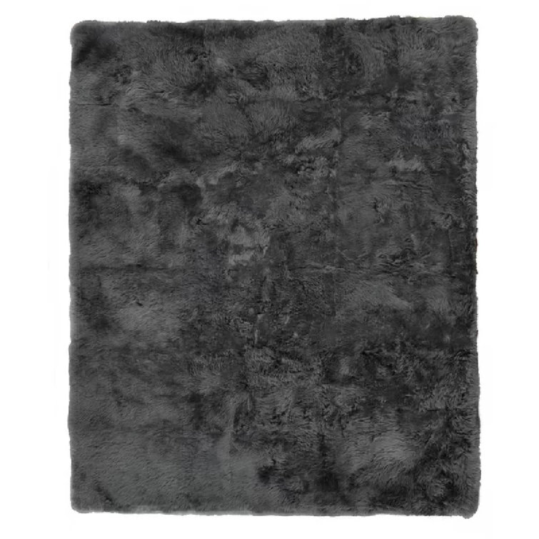Sheepskin Area Rug in Dark Gray