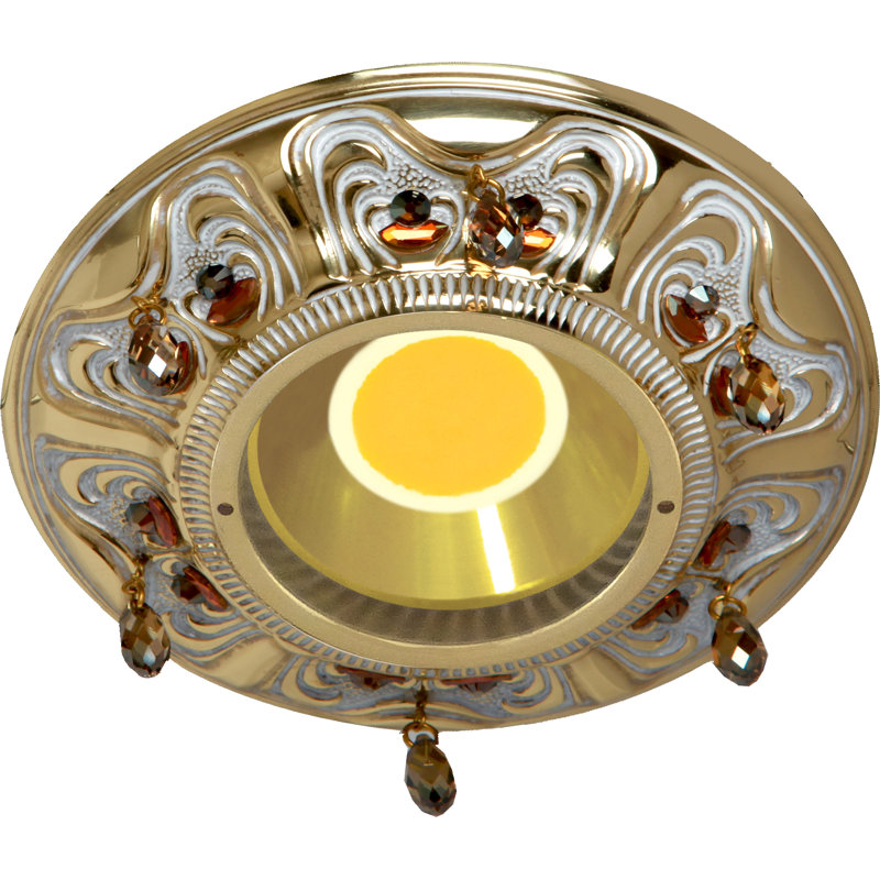 Freels 7cm Decorative Recessed Trim, Gold/White